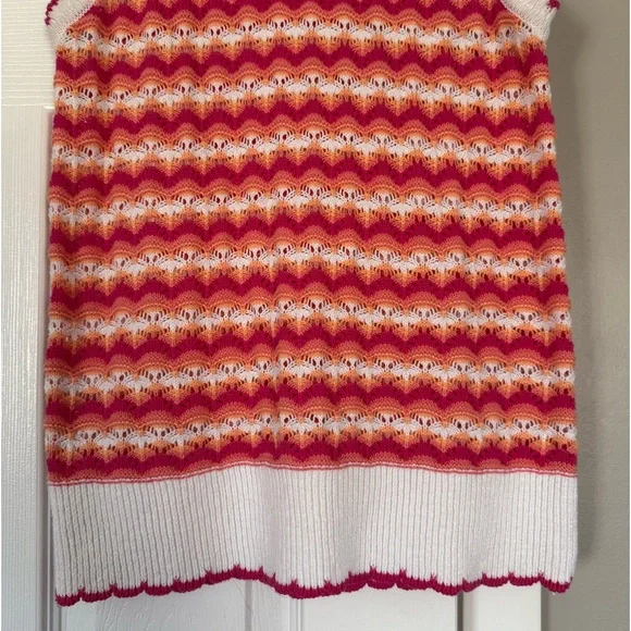 LOFT colorful knit scalloped tank sweater - Picture 4 of 10
